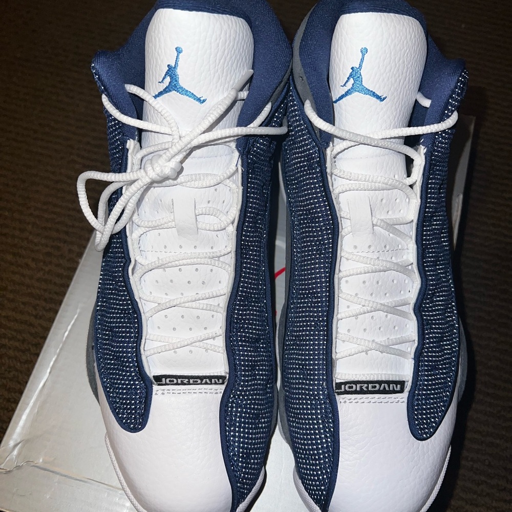 PRICE SLASH!!! Air Jordan Retro 13 Flint 2020 White and Navy Sneakers